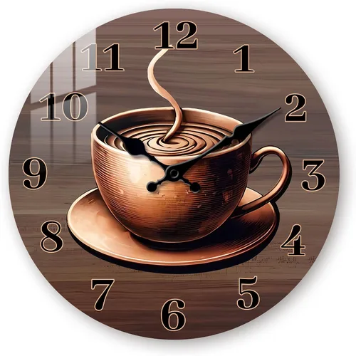 Reloj de madera grande para sala de estar, reloj rústico de 16 pulgadas, funciona con pilas, reloj de pared de taza de café, silencioso, sin tictac,