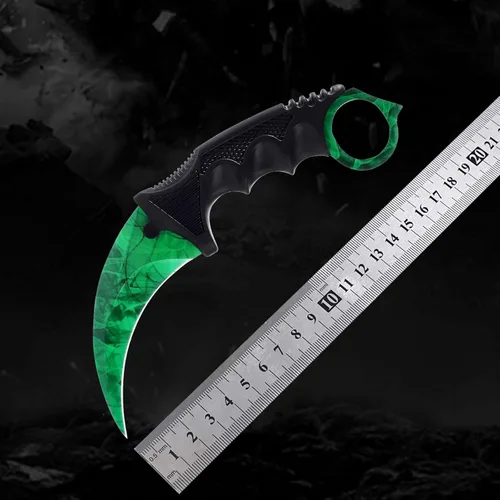 Miniatura 6 de TOPOINT Cuchillo Karambit, cuchillo de hoja fija de acero inoxidable con funda y cuchillo de cordón CS-GO para caza, campamento y supervivencia
