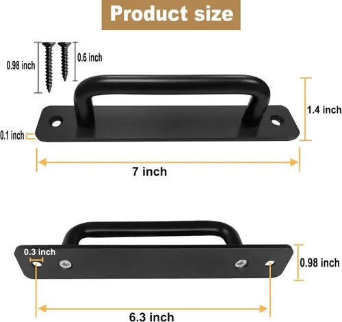 Miniatura 3 de Paquete de 2 manijas de gabinete negras de 5.8 pulgadas con placa base, tiradores de gabinete de aleación de aluminio, tiradores de cajón, manijas