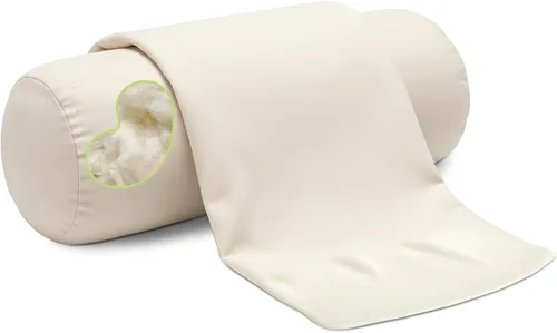 Miniatura 11 de Organic Cotton Neck Roll Pillow with Pillowcase – Organic Buckwheat Filled Soft Neck Pillow with Breathable and Durable Fabric Washable Protector