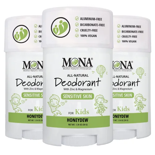 Miniatura 13 de MONA Desodorante 100% natural para niños, preadolescentes y adolescentes, sin bicarbonato de sodio, aromas sintéticos o aluminio, seguro para niñas