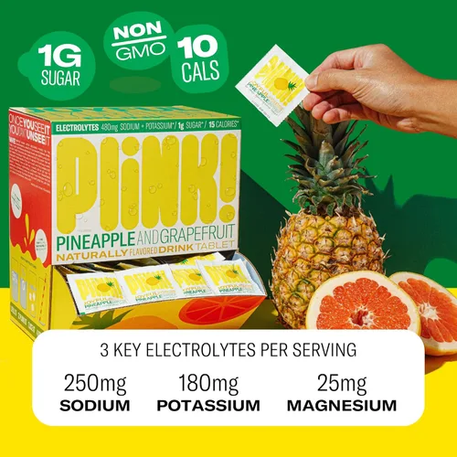 Miniatura 2 de Plink! Tabletas de bebida con electrolitos efervescentes para hidratación diaria, tabletas de electrolitos de 12 quilates + sodio, potasio