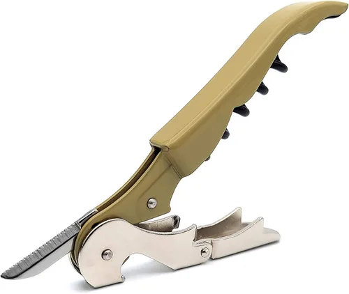 Miniatura 6 de Pulltap's - Sacacorchos genuino clásico 500 para camarero – Llave de vino con doble bisagra y cortador de papel de aluminio con bisagra – Diseño