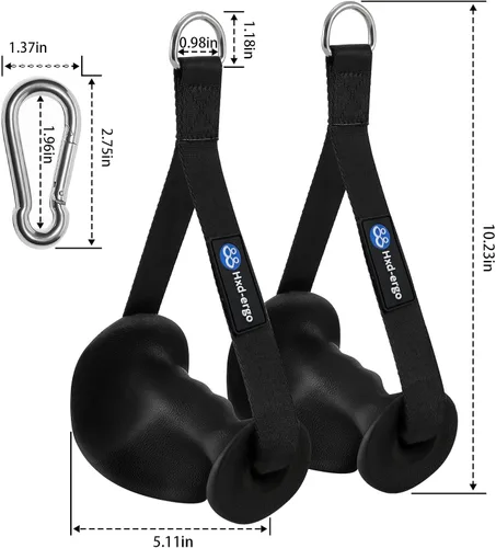 Miniatura 3 de HXD-ERGO Mangos ergonómicos de ejercicio para accesorios de máquina de cable, pilates, entrenamiento de fuerza, bandas de resistencia resistentes
