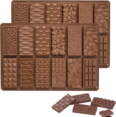 Miniatura 8 de 5 Piezas de Moldes de Silicona Separables para Chocolate, Molde Cuadrado de Silicona, Molde de Barra de Chocolate de Caramelo Antiadherente, Molde