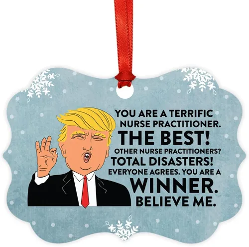 Miniatura 17 de Andaz Press Presidente Donald Trump Fancy Frame Recuerdo Adorno de Navidad Regalo de broma Ejecutivo de Cuenta, 1 paquete, Divertidas Ideas