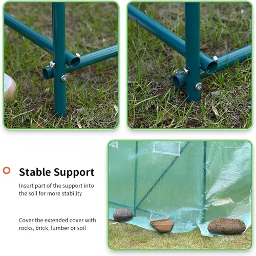 Miniatura 4 de Kit de invernadero para invernadero con ventanas de observación para plantas al aire libre, casas verdes para exteriores (L10 x 7 x 7 x 7 pies)