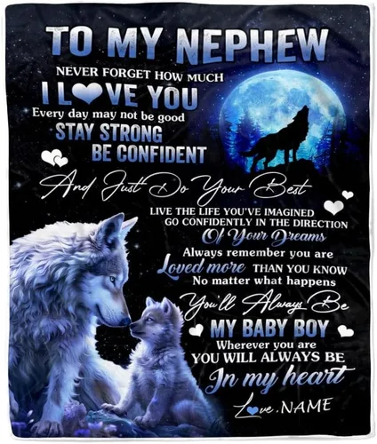 Miniatura 12 de Manta personalizada con texto en inglés «To My Nephew from Aunt Auntie Uncle You Will Never Lose Lion Nephew, cumpleaños, graduación, Navidad, manta