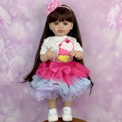 Miniatura 19 de 20 pulgadas dormido bebé Reborn 3D pintura piel con venas visibles cuerpo muñeca de tela, vinilo suave juguete de niña recién nacida como un Muñeca