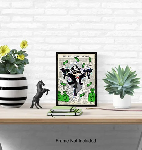 Miniatura 4 de Wall Street Journal, Financial Times Gangsta Graffiti Monopoly Man Póster de Arte de Pared - 8x10 pulgadas Decoración Dow Jones, NASDAQ, Decoración