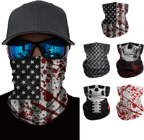 Miniatura 33 de Máscara facial para hombres y mujeres, protección solar UPF 30+, transpirable, bandana para motocicleta, senderismo, pesca