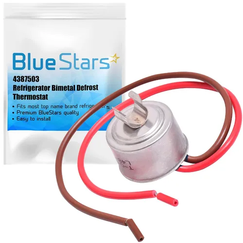 BlueStars Reemplazo de termostato bimetálico de descongelación para refrigerador 4387503 actualizado – Compatible con refrigeradores Whirlpool y