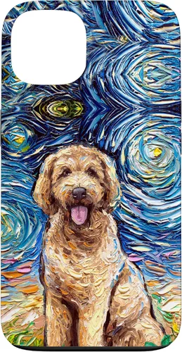 Miniatura 7 de Cute Goldendoodle Starry Night Doodle Dog Art by Aja Case for iPhone 17