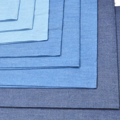 Miniatura 4 de Indigo Light Denim 4.8oz Fat Quarter 6 piezas de 18 x 22 pulgadas, 100% algodón, tela sólida, para manualidades, manualidades y parches de costura