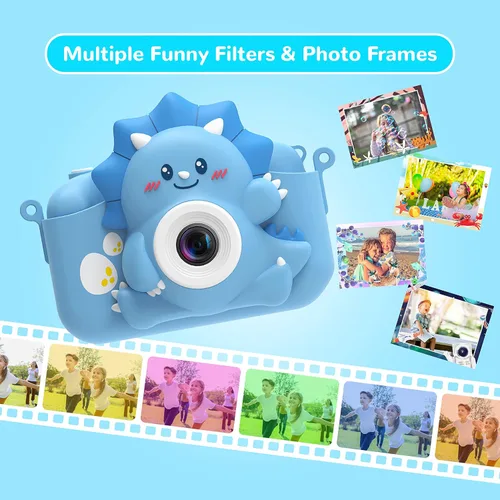 Miniatura 5 de Cámara para niños para niñas y niños, cámara digital HiMont para niños con tarjeta TF de 32 GB, cámara para niños de 1080P y cámara de video selfie