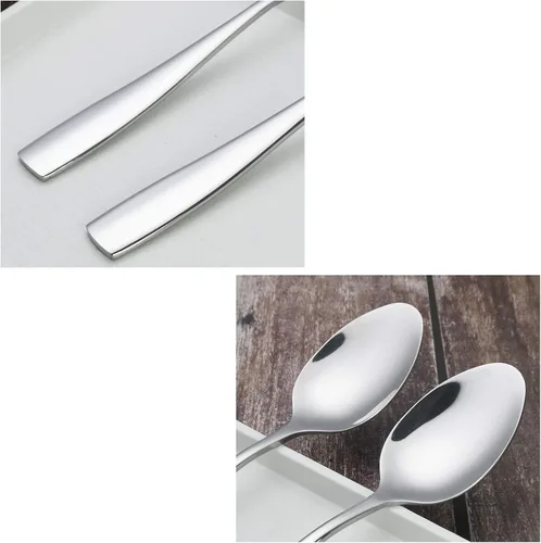Miniatura 3 de Asking Cuchara de cocina de acero inoxidable de 12 piezas, cucharas de mesa para cubiertos