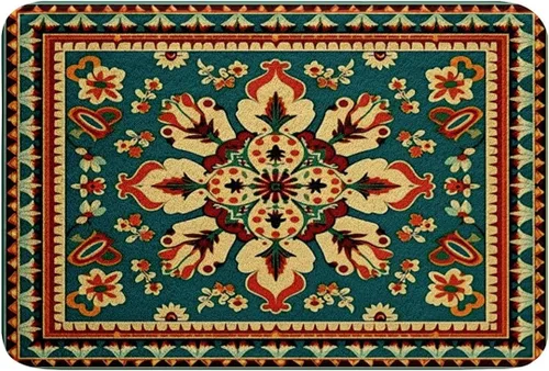 Miniatura 9 de Erosebridal Alfombras de baño vintage art decó, alfombra de baño antideslizante con medallón oriental rojo, 16 x 24 pulgadas, estilo bohemio, turco