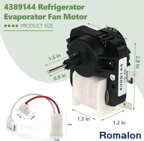 Miniatura 2 de 4389144 Pieza de repuesto del motor del ventilador del evaporador del refrigerador apto para Whirlpool 2149299 2162404 2188303 4389144VP W10131845