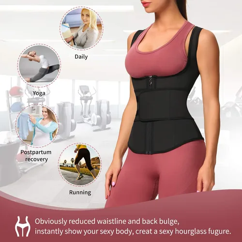 Miniatura 5 de FeelinGirl Waist Trainer for Women Latex Corset Cincher Vest Sport Workout Girdle Hourglass Body Shaper with Steel Bones