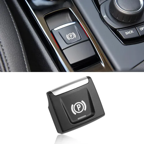Jaronx Compatible con cubierta de botón de freno de estacionamiento BMW X1 F48 2016-2019/X2 F39 2018-2019/2'F45 F46 2014-2019, interruptor de