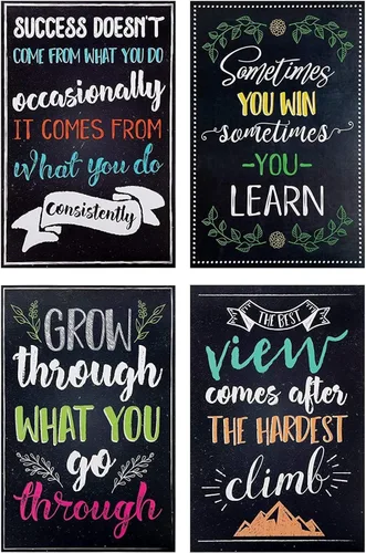 Miniatura 8 de Juvale Paquete de 20 carteles motivacionales de 13 x 19 pulgadas para el aula, decoración de pared estilo pizarra, decoración de aula, decoración
