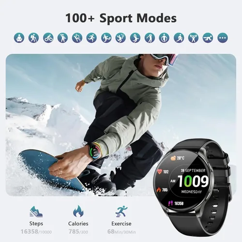 Miniatura 6 de Blackview Reloj inteligente 2025 (respuesta/hacer llamadas), reloj de fitness para hombres y mujeres con frecuencia cardíaca/spO2/monitor de sueño/2