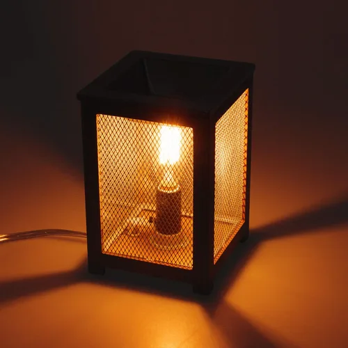 Miniatura 2 de Mindful Design - Aromatizador eléctrico con diseño de piña en color dorado Grano de madera moderno/negro
