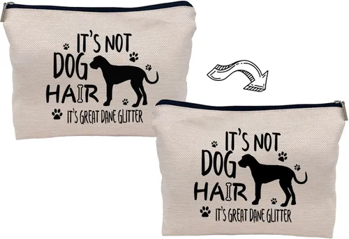 Miniatura 4 de Bolsa de maquillaje con texto en inglés "It's Not Dog Hair", divertida bolsa de maquillaje para amantes de los perros, mujeres y niñas, regalos