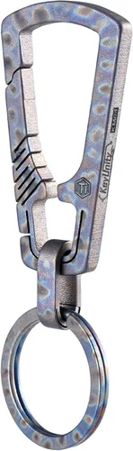 Miniatura 14 de Llavero con mosquetón de titanio KeyUnity, organizador EDC de liberación rápida con llavero Km16bk