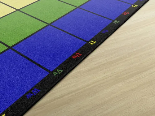 Miniatura 6 de Alfombra Flagship Carpets, para sentarse, con rejilla, de aprendizaje, bordeada con coloridas letras y números, escuela infantil. Azul, verde