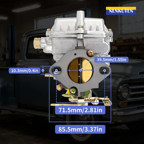 Miniatura 2 de NENKUTEN Carburador para Ford 144 170 200 223 1957 1960 1962 en línea 6 Cyl 4 Cyl Motores Reemplazar Holley 1904 Carburador manual 1959 F100 1