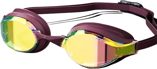 Gafas de natación profesionales unisex para competir con lentes HD y gafas de natación antivaho para adultos Light Brown