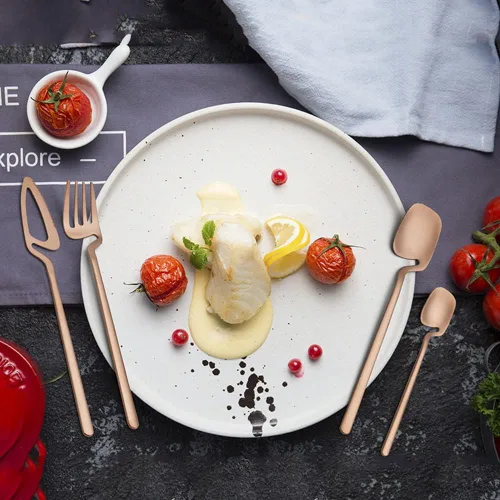 Miniatura 3 de NUEVO Juego de cubiertos de 120 piezas con utensilios para servir para 30, cubiertos de acero inoxidable de grado alimenticio para el hogar