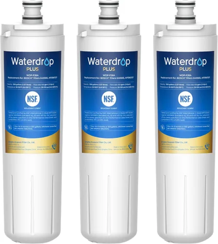Waterdrop Plus 640565 Filtro de agua para refrigerador, reduce el plomo y PFAS, repuesto para Bosch® 640565, certificado NSF 401, 53 y 42, 3 filtros