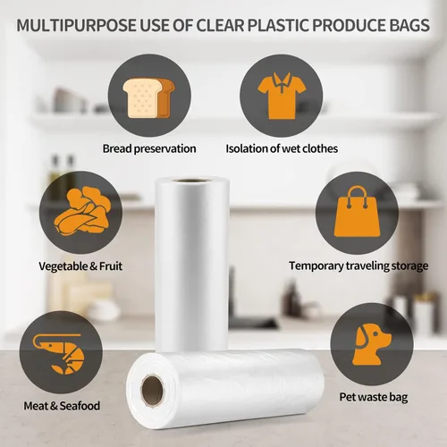 Miniatura 4 de Bolsas de almacenamiento de alimentos de 12 x 16 pulgadas, bolsa de plástico transparente, bolsas de plástico desechables para alimentos y verduras