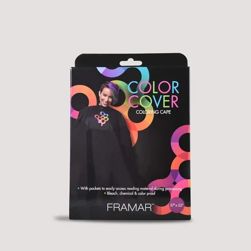 Miniatura 6 de FRAMAR Capa de salón con cobertura de color – Capa para cabello con cierre de presión y pecho goma, para teñido del cabello, suministros