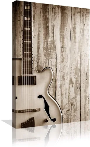 Miniatura 8 de Urttiiyy Arte de pared con música de guitarra, arte abstracto, impresiones en lienzo, arte para decoración del hogar para sala de estar, dormitorio