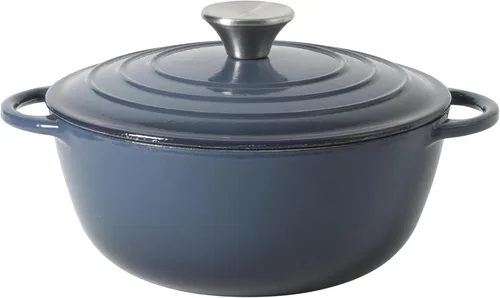 Gibson Home Addlestone - Olla holandesa de hierro fundido esmaltado de 2.65 cuartos de galón con tapa, redonda, apta para horno hasta 500 °F, ideal