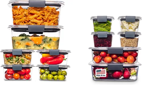 Miniatura 9 de Rubbermaid Brilliance - Juego de 5 contenedores de almacenamiento de alimentos (10 piezas), sin bisfenol A, a prueba de fugas, transparentes