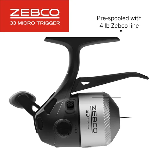 Miniatura 5 de Zebco 33 Micro Trigger Spincast carrete y caña de pescar, 6 pies 6 pulgadas, 2 piezas telescópica de 2 piezas, carrete tamaño 10, aparejos