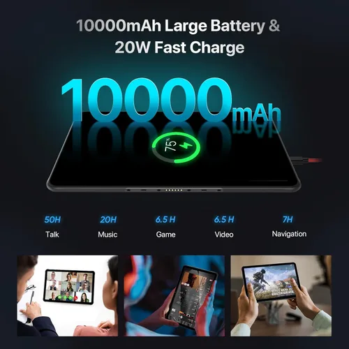Miniatura 2 de UMIDIGI 2K 11 pulgadas Tablet Resistente Android, Active T1 Octa-core 16GB RAM+128GB ROM, 10000mAh, Cámara 16+16+8MP Tablet Resistente al Agua