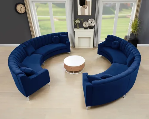 Miniatura 30 de Legend Vansen L - Sofá de terciopelo semicírculo de 141.34 pulgadas, sofá modular curvado de gran tamaño para sala de estar, oficina, apartamento