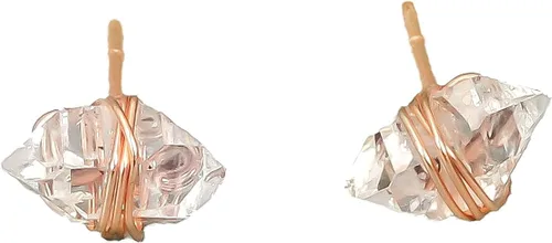 Miniatura 11 de Herkimer Diamond Stud Earrings in solid 14K, Sterling Silver, Gold Fill, or Rose Gold Fill by Lotus Stone Jewelry