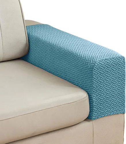 Miniatura 9 de Juego de 2 Fundas para Brazos de Sofá Sillón de Poliéster Elástico Fundas para Reposabrazos de Sofá Sillón Reclinable Fundas Protectoras con Marrón