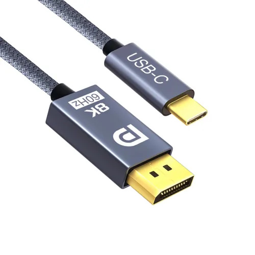 QCEs Cable USB C a DisplayPort 1.4 de 10 pies, cable tipo C a DP 8K a 60Hz 4K a 144Hz 2K a 240Hz compatible con Thunderbolt 3/4 USB4, MacBook Pro M1