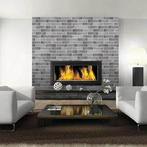 Miniatura 3 de 100 azulejos de pared de ladrillo sintético gris vintage, chapas de ladrillo fino 3D para dormitorio, baño, cocina, chimenea y paneles de pared