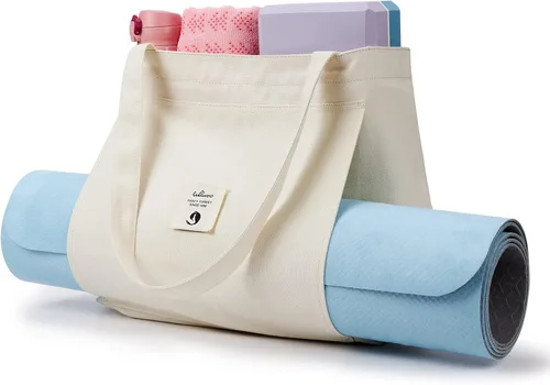 Miniatura 7 de Bolsas de yoga WLLWOO WLLWOO para mujeres con porta-mats de yoga, bolsa de lona para llevar, para pilates, para el hombro, para viajes, oficina