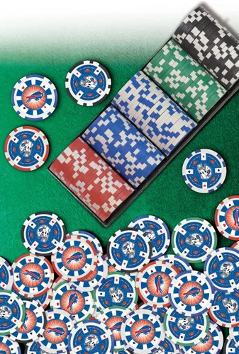 Miniatura 5 de Masterpieces Casino - NFL Buffalo Bills - Juego de fichas de póquer de alta calidad de 100 piezas con bandeja