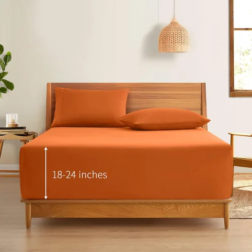 Miniatura 2 de Horbaunal - Sábana bajera de bolsillo extraprofundo tamaño matrimonial Solo sábana bajera de bolsillo extraprofundo Para colchón de hasta 24