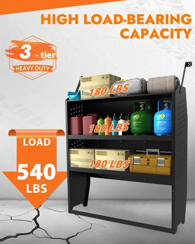 Miniatura 6 de MELIPRON Estantes para furgonetas compatibles con Ford Transit, RAM ProMaster, Chevy Express, Nissan NV, Sprinter, sistema de almacenamiento